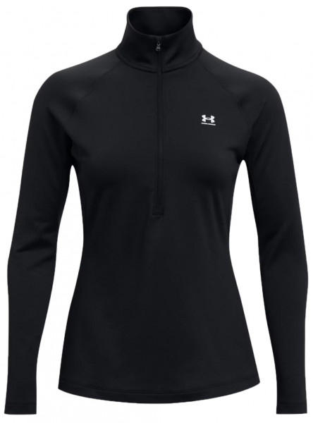 Női tenisz pulóver Under Armour Women's ColdGear Authentics 1/4 Zip - black/white