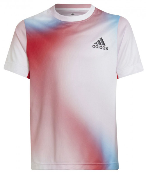 Koszulka chłopięca Adidas Boys Q1 Tee - white/vivid red