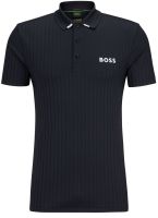 Meeste tennisepolo BOSS Drop-needle Polo Shirt With Contrast Logos - dark blue