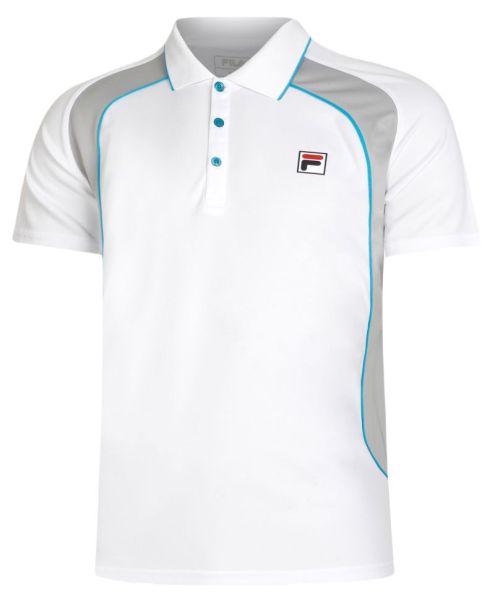 Herren Tennispoloshirt Fila Austarlian Open Harrison Polo Shirt - white/silver scone