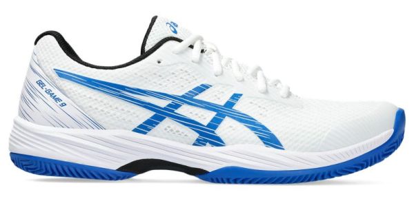 Chaussures de tennis pour hommes Asics Gel-Game 9 Clay/OC - white/tuna blue