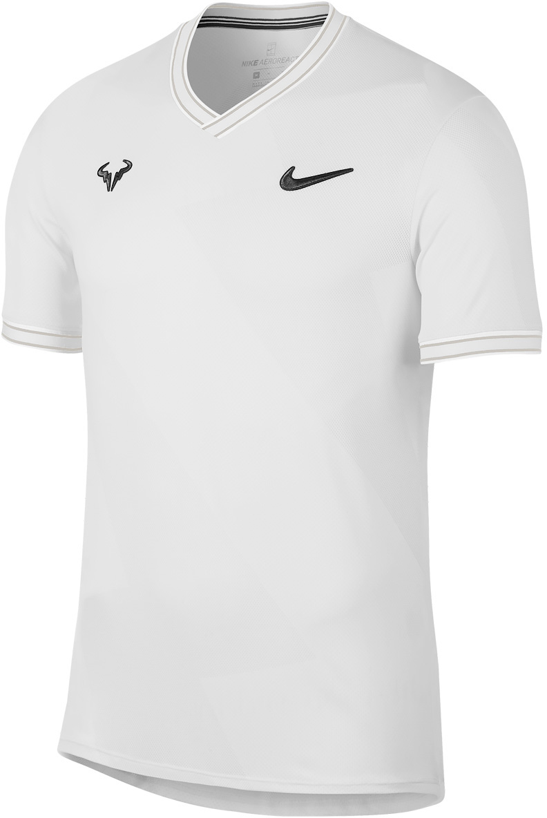 Nike Rafa Aeroreact Jacquard Top - white/black | Tennis Shop Strefa Tenisa | Zone