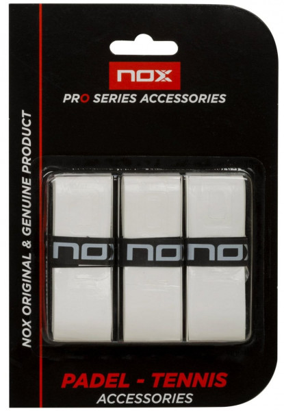 Owijki tenisowe NOX Overgrip Pro 3P - white