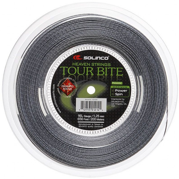 Tenisa stīgas Solinco Tour Bite Diamond Rough (200 m) - grey