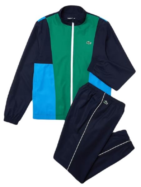  Lacoste SPORT Branded Colour-block Tracksuit - navy blue/green/blue/white/flashy yellow