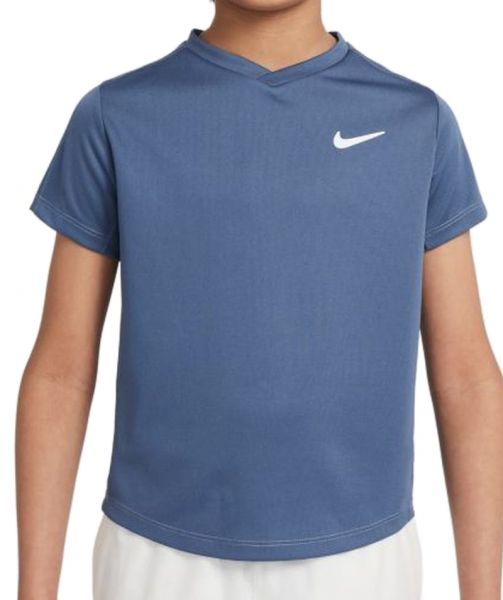 Chlapčenské tričká Nike Court Dri-Fit Victory SS Top - ashen slate/ashen slate/white