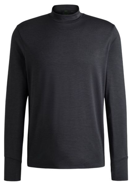 Férfi tenisz póló BOSS Slim-fit Long-Sleeved Tock Active - Fekete