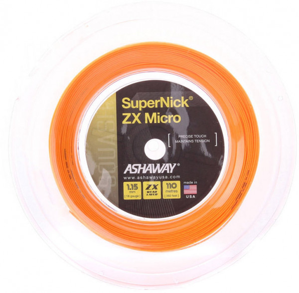 Naciąg do squasha Ashaway SuperNick ZX Micro (110 m) - orange