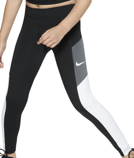 Bikses meitenēm Nike Trophy Tight - black/white/dark grey/white