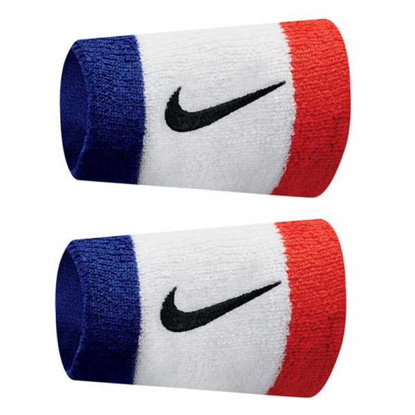 Muñequera de tenis Nike Swoosh Double-Wide Wristbands - habanero red/black