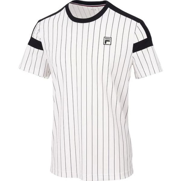 Herren Tennis-T-Shirt Fila Jascha Stripes T-Shirt - white alyssum/stripes