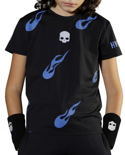 Tricouri băieți Hydrogen Flames tech Tee - black/bluette