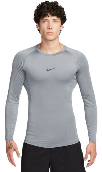 Men’s compression clothing Nike Pro Dri-FIT Tight Long-Sleeve Fitness Top - smoke grey/black