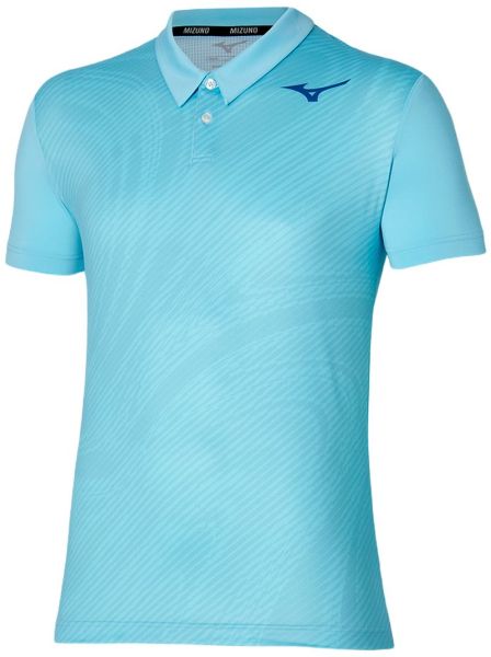 Men's Polo T-shirt Mizuno Charge Shadow Polo - blue glow