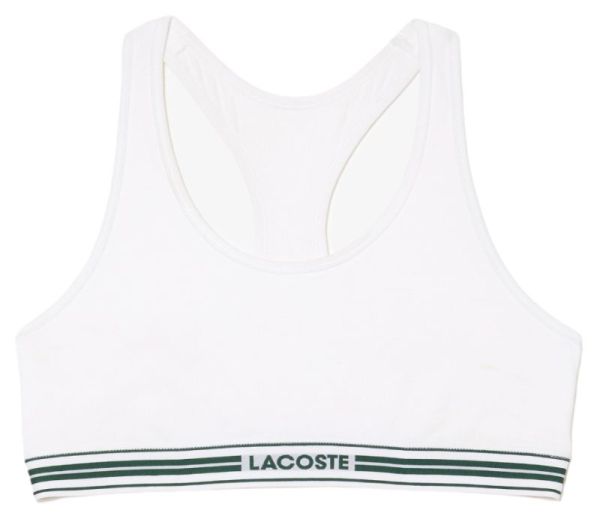 Γυναικεία Μπουστάκι Lacoste Centered Logo Stretch Cotton Bra - Λευκός