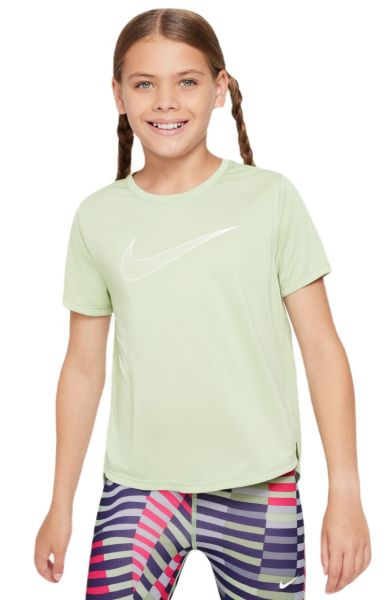 Тениска за момичета Nike Dri-Fit One Short Sleeve Top GX - honeydew/white
