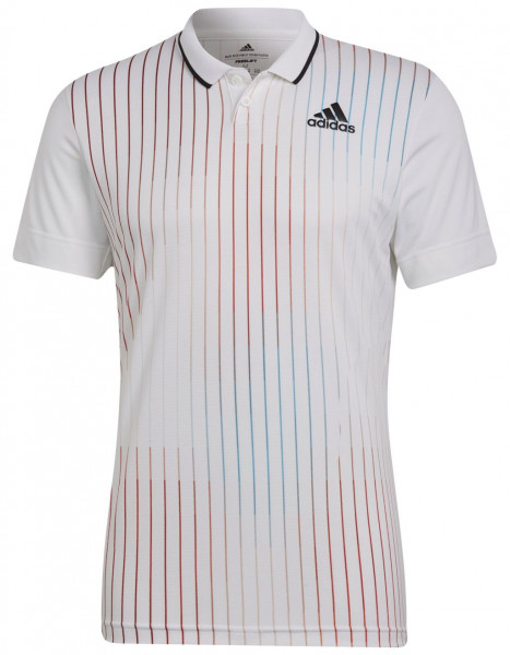 Tenisa polo krekls vīriešiem Adidas Melbourne Polo M - white/legacy burgundy/sky rush
