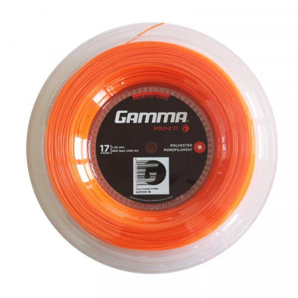 Tenisa stīgas Gamma Poly-Z (200 m) - orange