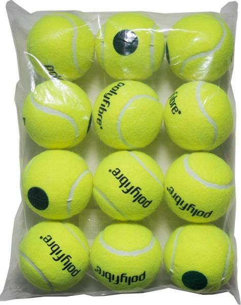 Balles de tennis pour juniors Polyfibre Stage 1 Green Presureless Tennisballs 12B