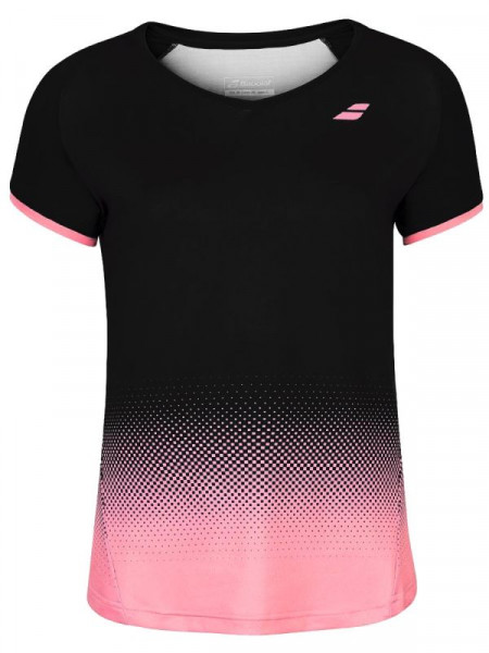 Women's T-shirt Babolat Compete Cap Sleeve Top Women - black/geranium pink