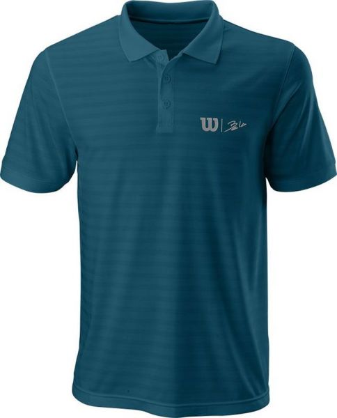 Мъжка тениска с якичка Wilson Bela Stripe Polo II - blue coral