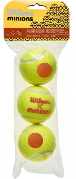 Juniorskie piłki tenisowe Wilson Minions Stage 2 3P- orange