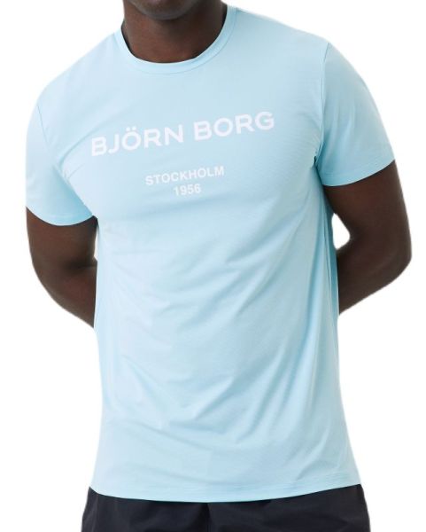 Herren Tennis-T-Shirt Björn Borg Print T-Shirt - crystal blue