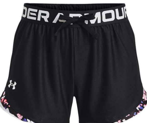  Under Armour Girls' UA Play Up Tri-Color Shorts - black/white