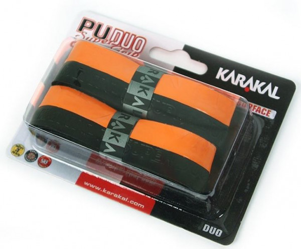 Squash markolat - csere Karakal PU Super Grip Duo (2 szt.) - black/orange