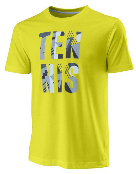 Herren Tennis-T-Shirt Wilson Stacked Tennis Tech Tee M - sulphur spring