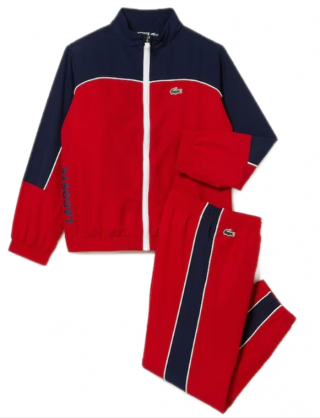 Trening tineret Lacoste Boys' SPORT Colour-block Tracksuit - red/navy blue