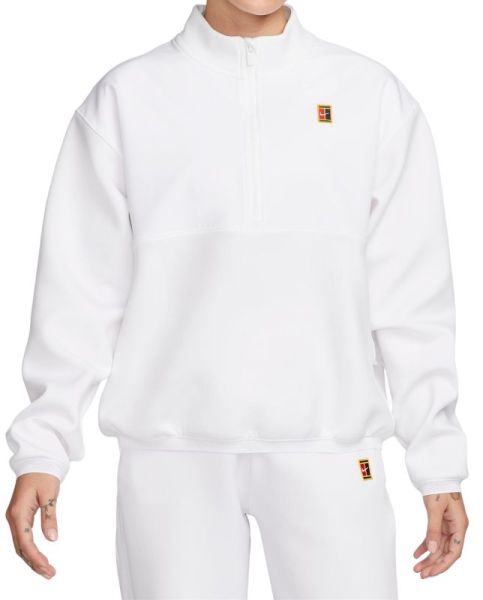 Dámske mikiny Nike Court Dri-Fit Heritage 1/2-Zip Tennis Jacket - white/white