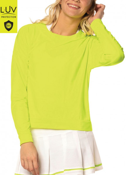 Maglietta da tennis da donna (a maniche lunghe) Lucky in Love Luv Hype L/S Women - neon yellow