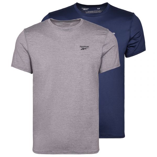  Reebok Sports Mens T-Shirt Simon 2PK - grey marl/vector navy