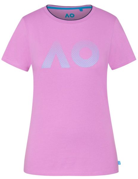 Women's T-shirt Australian Open T-Shirt AO Textured Logo - opera mauve