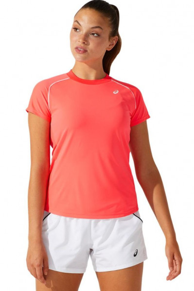 Camiseta de mujer Asics Court W Piping Short Sleeve - diva pink