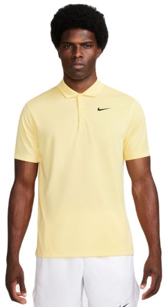 Herren Tennispoloshirt Nike Court Dri-Fit Solid Polo - soft yellow/black