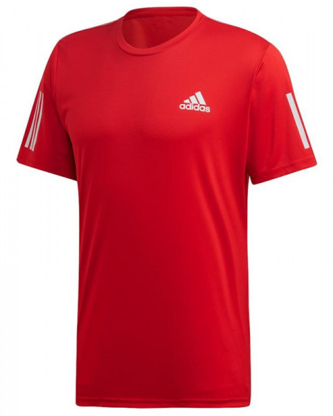  Adidas Club 3-Stripes Tee - scarlet/white