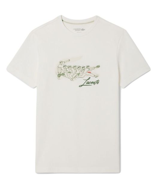 Męski t-shirt Lacoste Tennis Heritage Print - Biały