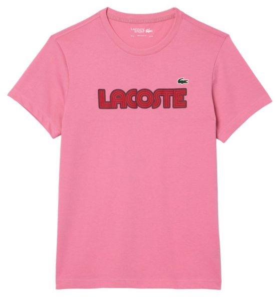 T-shirt da uomo Lacoste Ultra Dry Jersey Sports T-Shirt With Logo - Rosa