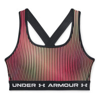 Podprsenky Under Armour Women's Armour Mid Crossback Printed Sports Bra - black/white