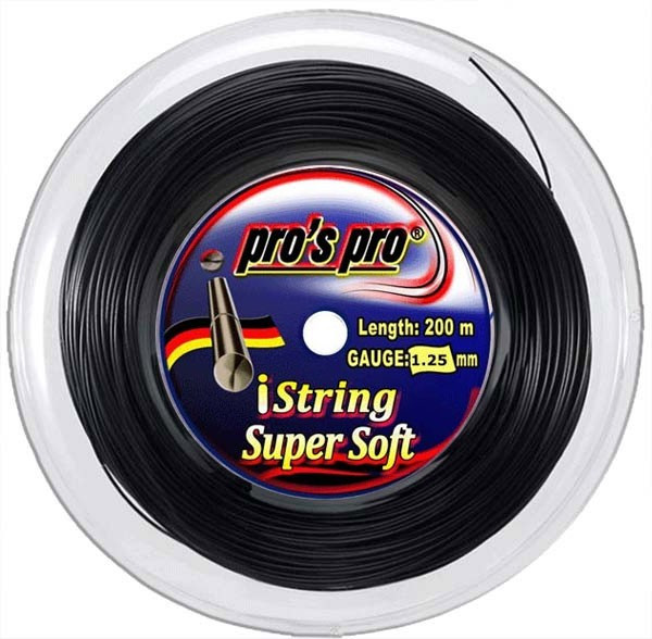 Naciąg tenisowy Pro's Pro iString Super Soft (200 m) - black