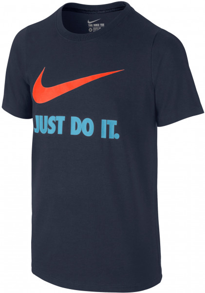  Nike Just Do It Swoosh Tee YTH - obsidian/hyper crimson