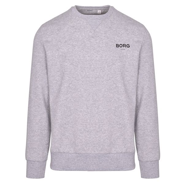 Herren Tennissweatshirt Björn Borg Logo Crew - light grey melange