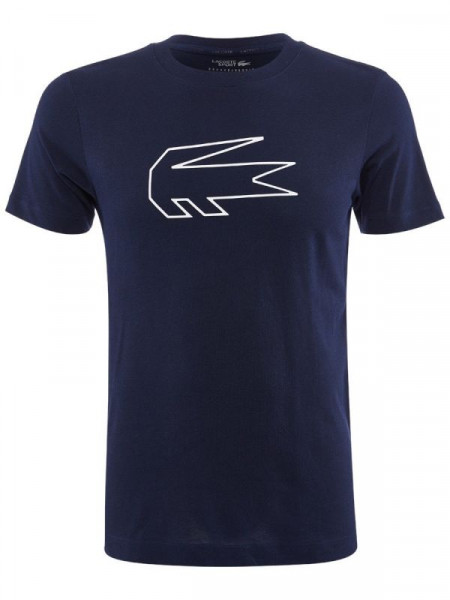  Lacoste Men's SPORT Novak Djokovic Crocodile Print T-shirt - bleu marine/white