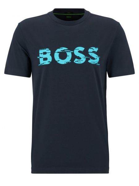 Pánské tričko BOSS Graphic Logo Print T-Shirt - dark blue