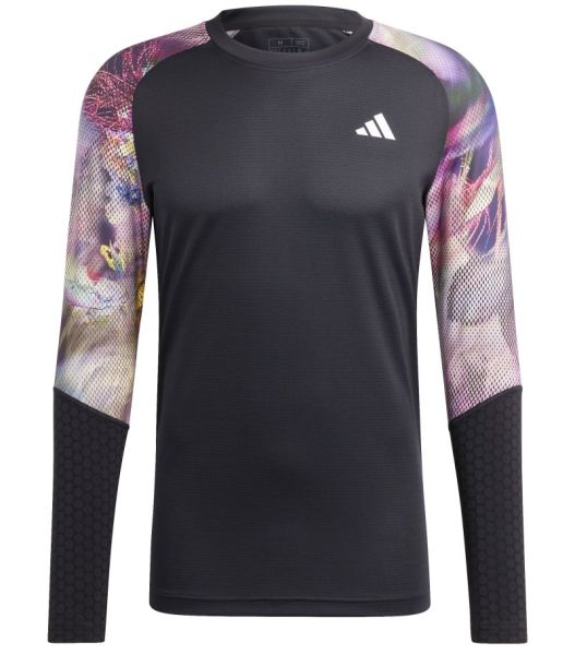 Pánske tričká (dlhý rukáv) Adidas Melbourne Tennis Long Sleeve T-Shirt - multicolor/black