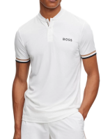 Polo marškinėliai vyrams BOSS x Matteo Berrettini Slim-fit Polo Shirt With Stripes - white Polo marškinėliai vyrams BOSS x Matteo Berrettini Slim-fit Polo Shirt With Stripes - white