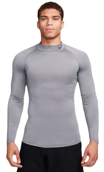 Men’s compression clothing Nike Pro Dri-FIT Fitness Mock-Neck Long-Sleeve - smoke grey/black
