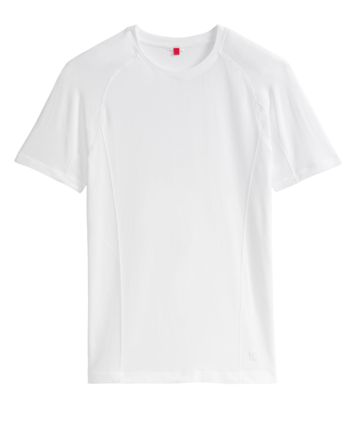 Herren Tennis-T-Shirt Wilson Players Seamless Crew 2.0 - bright white